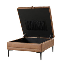 Load image into Gallery viewer, Lift Top Storage Cocktail Ottoman
