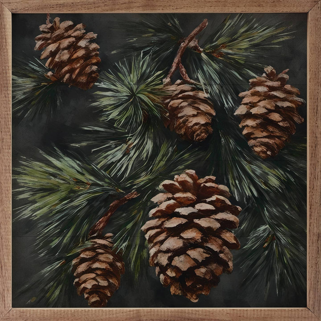 Pinecone Branch Wall Art