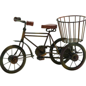 Vintage Brown Metal Bicycle Sculpture