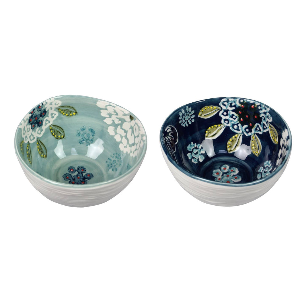 Wax Resist Blue Flower Print