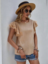 Load image into Gallery viewer, Women's Casual Ruffle Sleeve Round-Neck Summer Blouse

