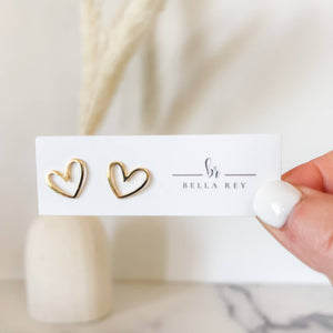 Morgan Gold Plated Heart Stud Earrings