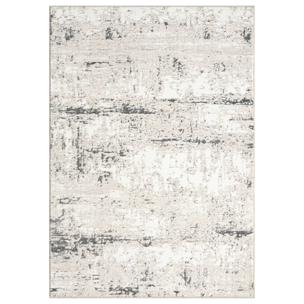 Abstract Modern Beige Gray Rectangular Area Rug