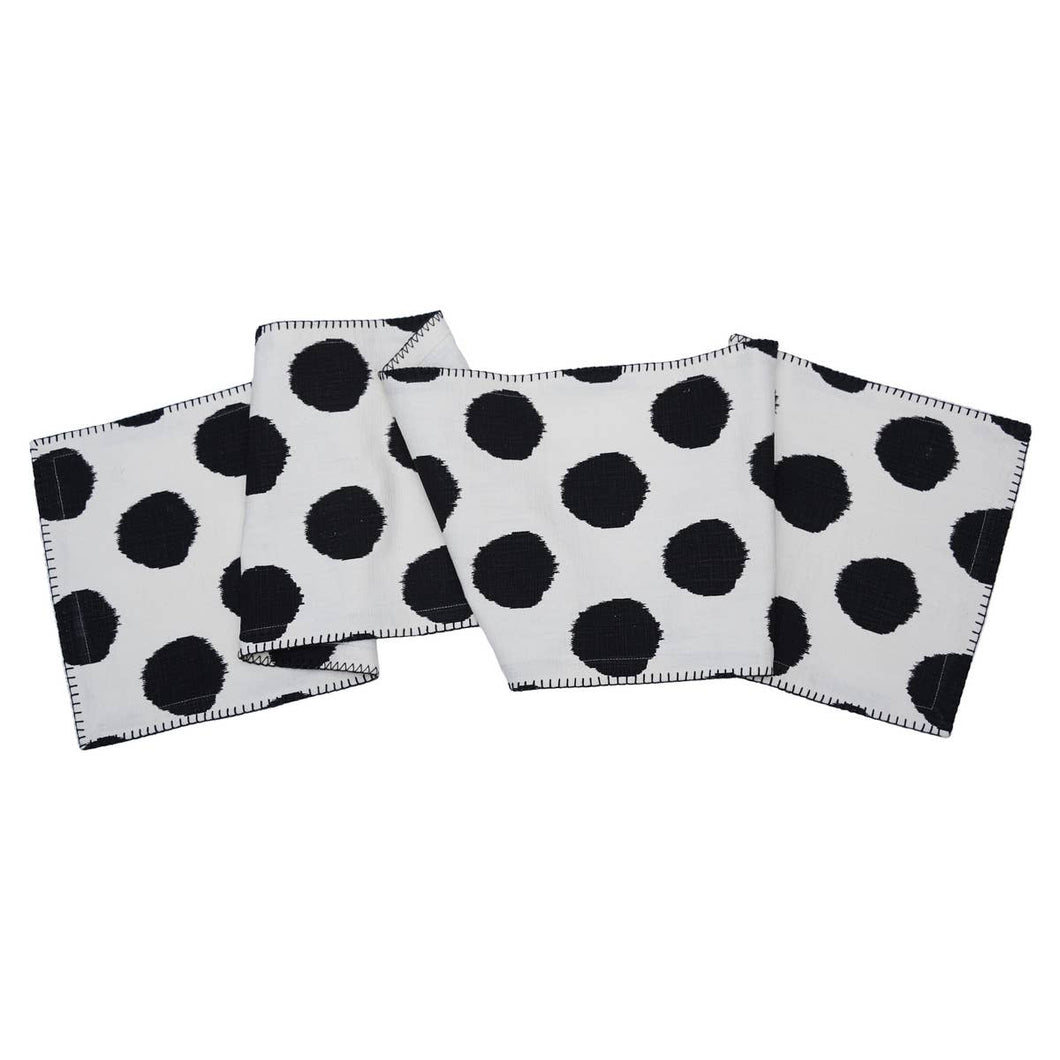 Polka Dot Black and White Table Runner