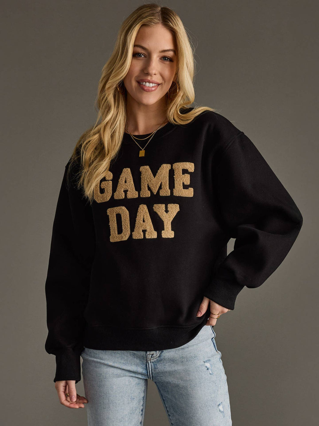 Black Game Day Crewneck