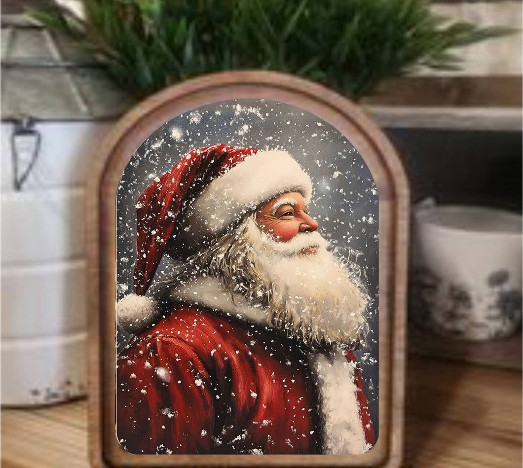 Arch Top Antique Santa Framed Art