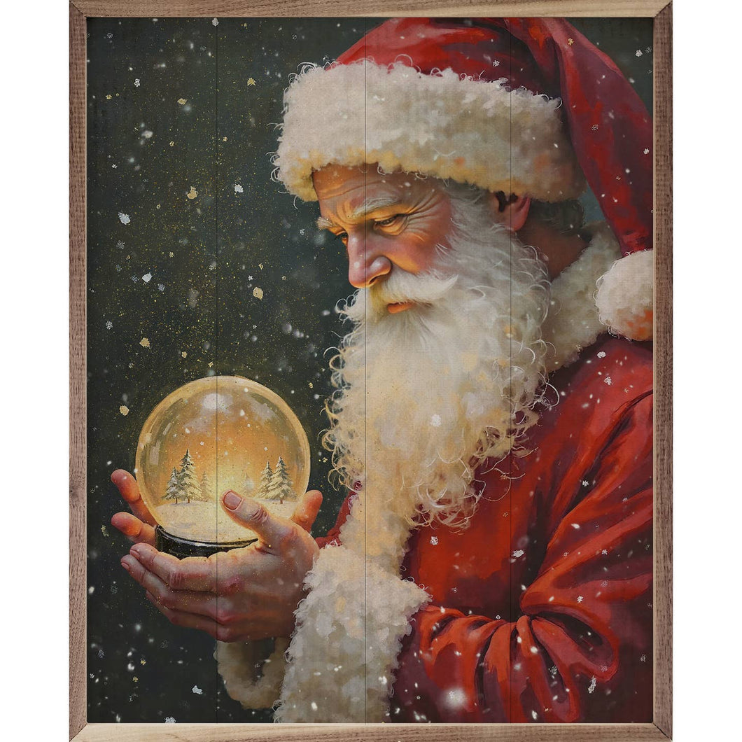 Santa with Snowglobe Wall Art