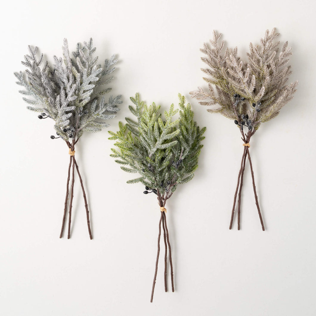 Neutral Snowy Pine Pick