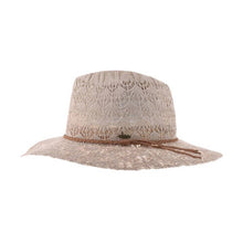 Load image into Gallery viewer, Lace Knit with Braided Suede Trim C.C Panama Hat
