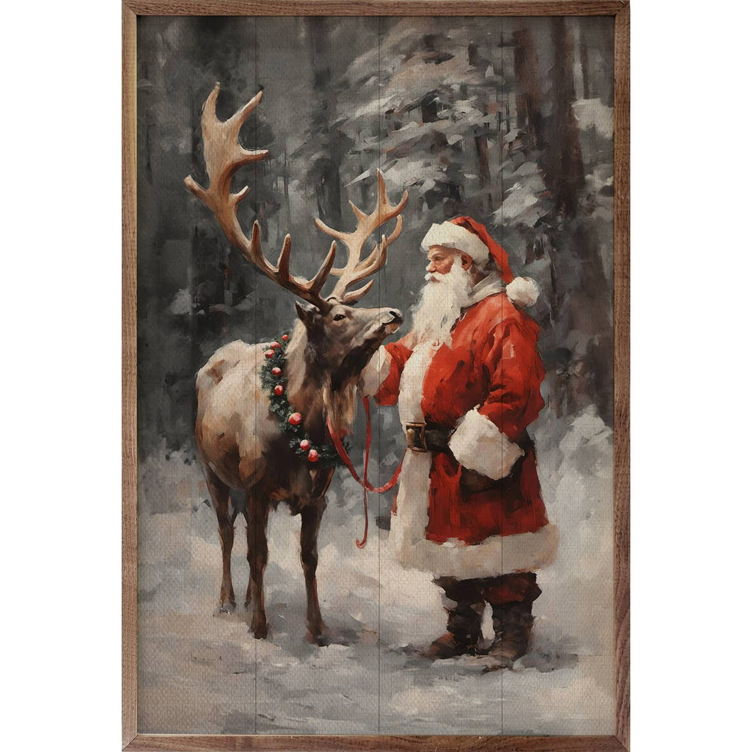 Santa and Reindeer Wall Art