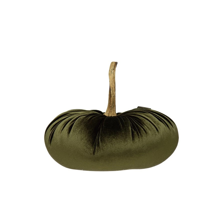 Velvet Pumpkin with Resin Stem