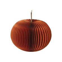 Load image into Gallery viewer, Recycled Paper Folding Honeycomb Pumpkin w/ Dried Natural Twig Stem
