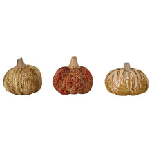 Load image into Gallery viewer, Fabric Chenille &amp; Mango Wood Pumpkin
