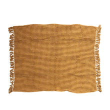 Load image into Gallery viewer, Waffle Weave Throw with Fringe
