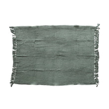 Load image into Gallery viewer, Waffle Weave Throw with Fringe
