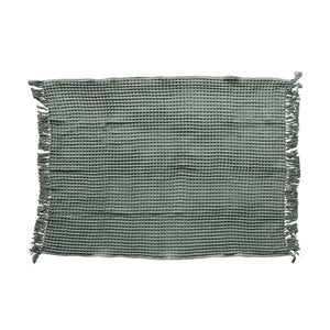 Waffle Weave Throw with Fringe