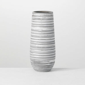 Striped Gray White Vase