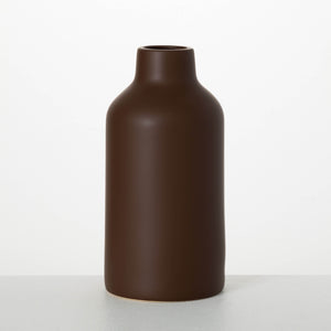 Matte Brown Bottle Vase