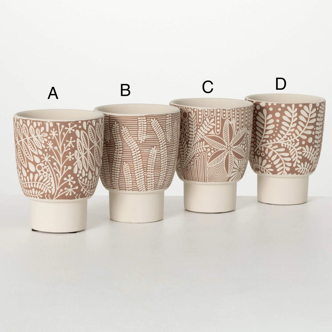 Botanical Patterned Pots