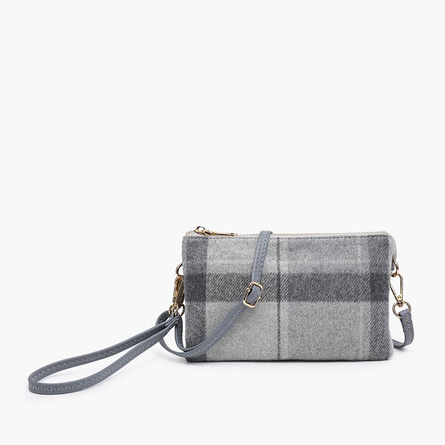Riley Plaid 3 Compartment Crossbody/Wristlet
