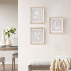 White Floral Framed Wall Art