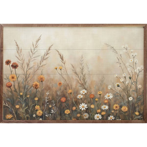 Fall Field with Mums and Daisies Wall Art
