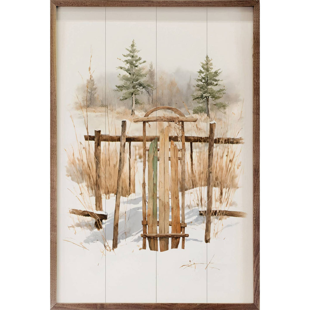 Vintage Sleigh Resting Wall Art