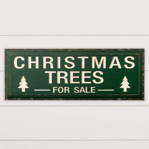 Christmas Trees Carved Sign