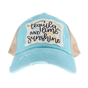 Embroidered Tequila Lime & Sunshine Patch C.C High Pony Ball Cap