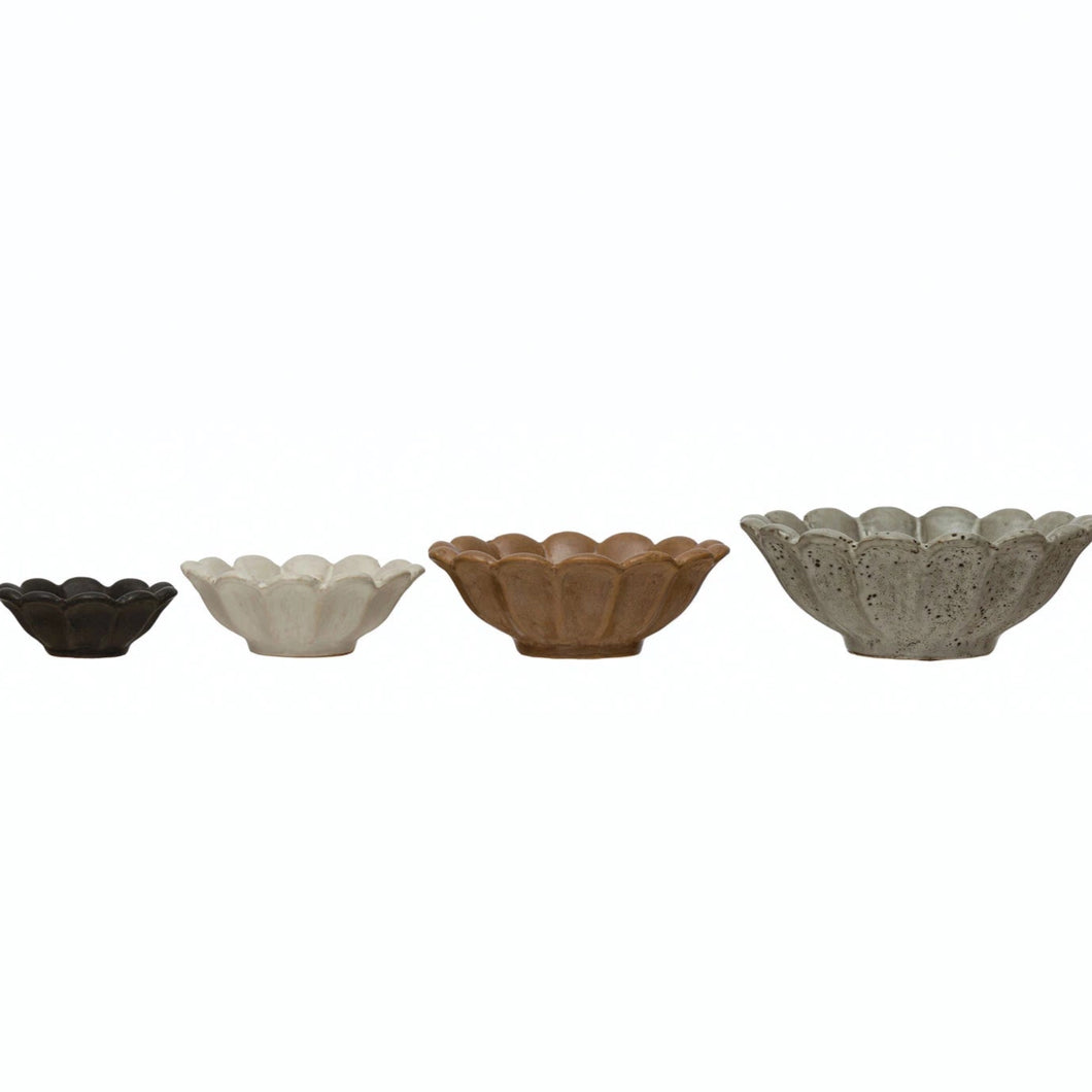 Stoneware Flower Bowls
