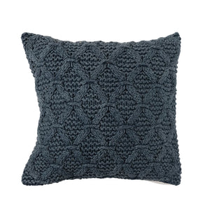 Woven Cotton Cable Knit Pillow w/ Pattern