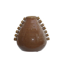 Load image into Gallery viewer, Brown Terracotta Vase w/ Hobnails
