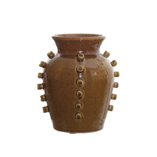 Load image into Gallery viewer, Brown Terracotta Vase w/ Hobnails
