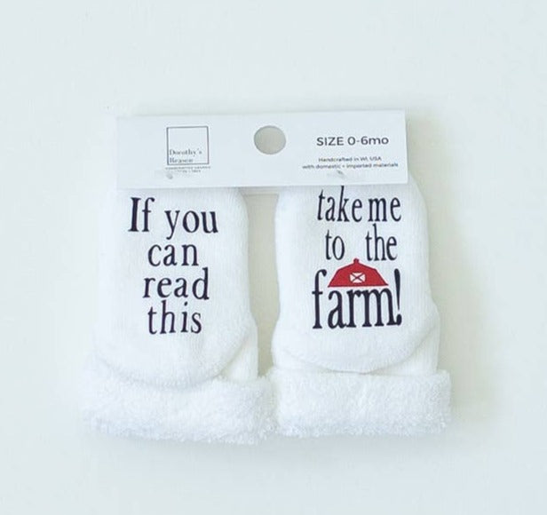 Take Me To the Farm Baby Socks