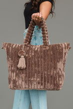 Load image into Gallery viewer, Velvet Ribbed Tote
