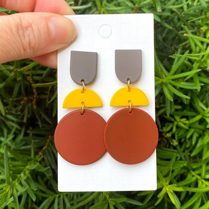 Fall Luna Disc Acrylic Earrings