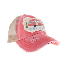 Load image into Gallery viewer, Embroidered Happy Camper Patch C.C High Pony Ball Cap
