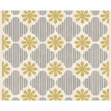Load image into Gallery viewer, Yellow Daisy and Gray Stripes Rug
