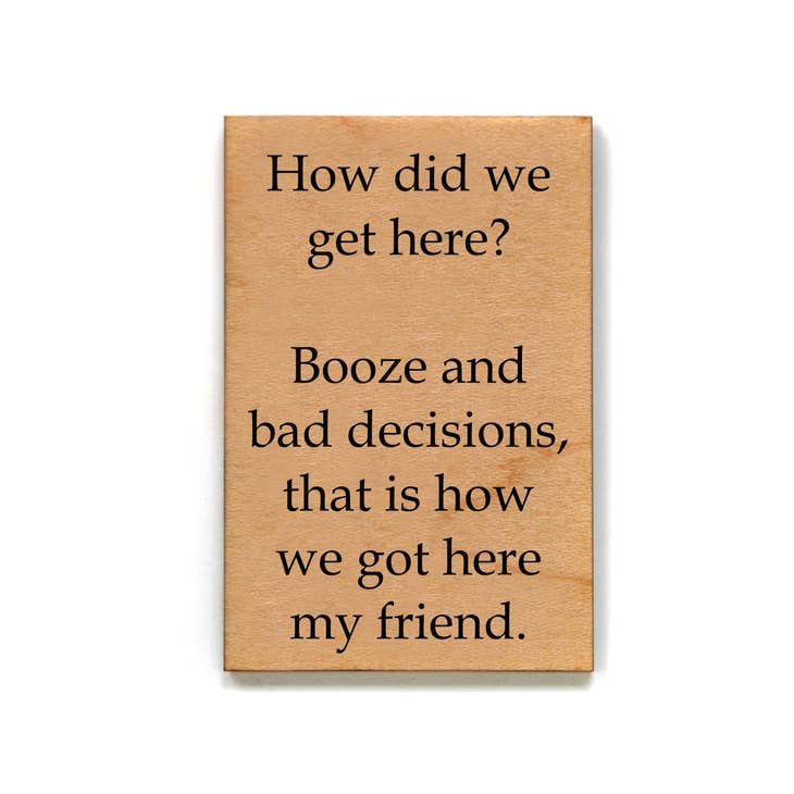 How Did We Get Here? Booze and Bad Decisions Magnet