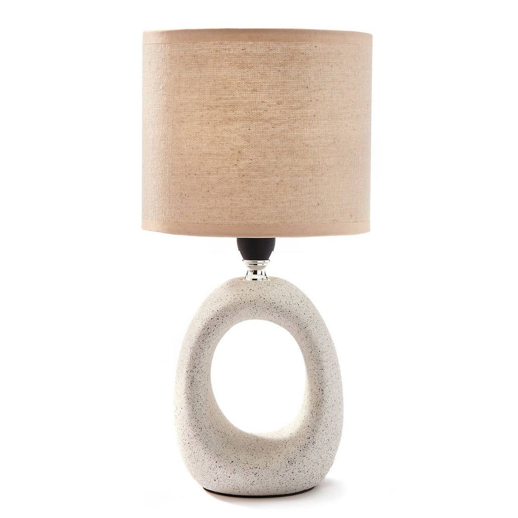 Cream Table Lamp White W/White Shade