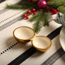 Load image into Gallery viewer, Gold White Cluster 2 Bowls
