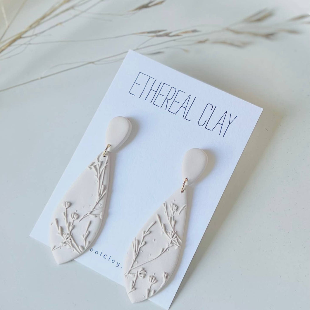 Cream Clay Earrings