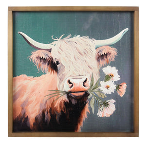 Wood Framed Cow Print