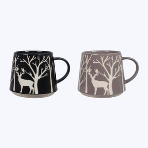 Stoneware Deer Mug