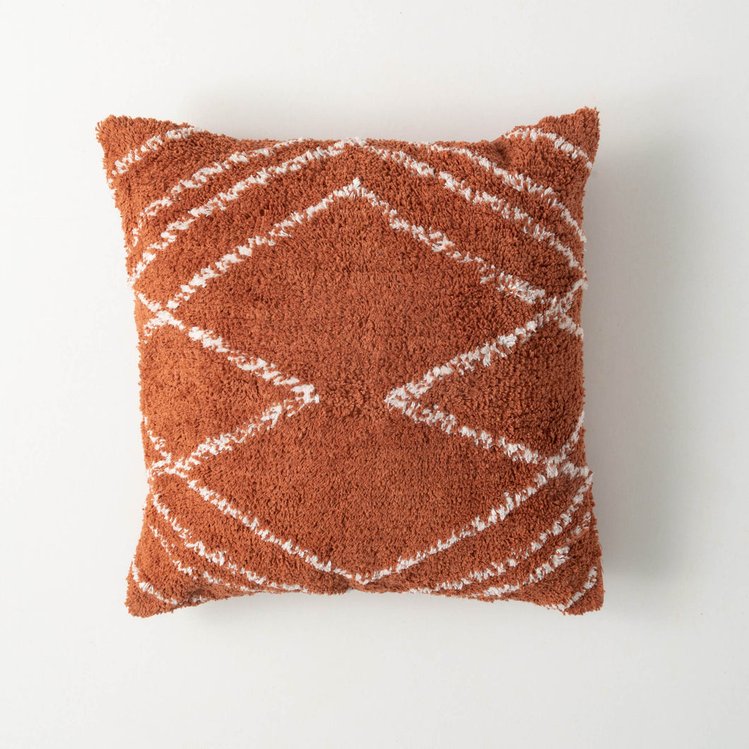 Diagonal Rust Chenille Pillow