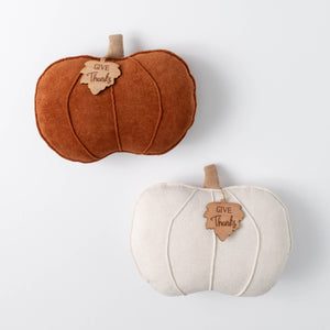 Pumpkin Pillow with Leaf