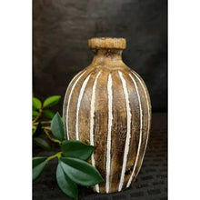 Load image into Gallery viewer, Striped Wood Vase
