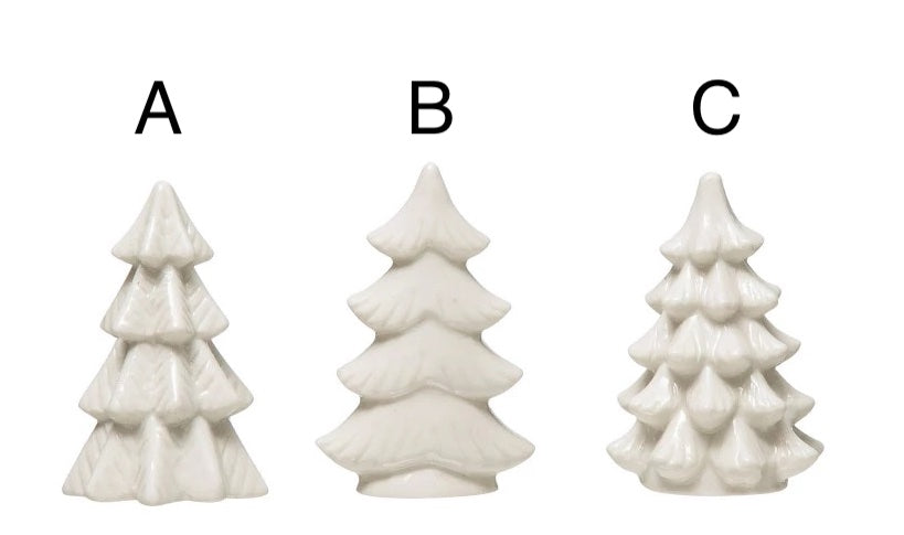 White Stoneware Trees