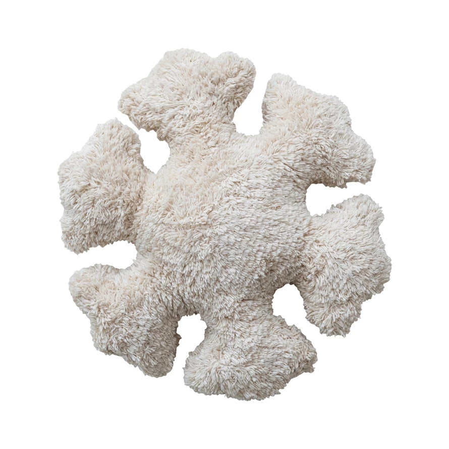 Cotton Tufted Snowflake Shaped Pillow