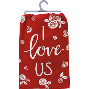 I Love Us Solid Red Towel